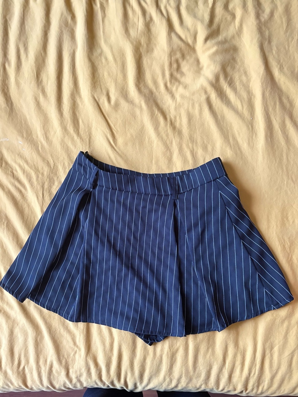 Black Pinstripe Miniskirt